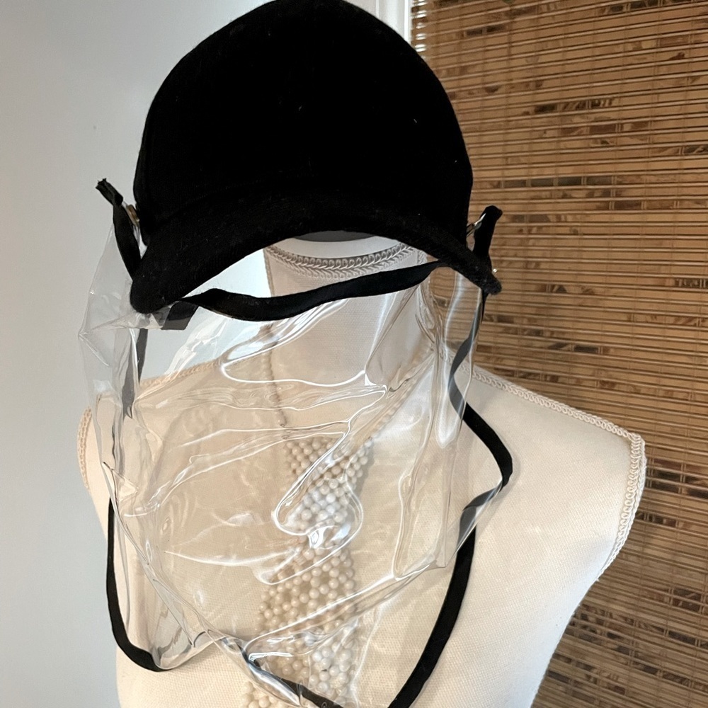 Black hat with face protection